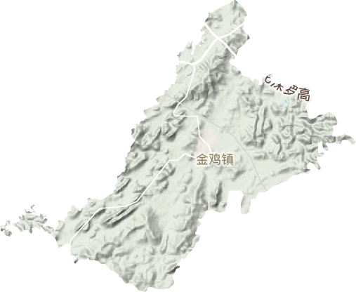 金鸡镇地形地图