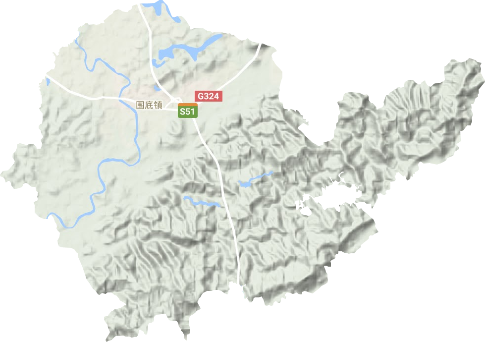 围底镇地形地图