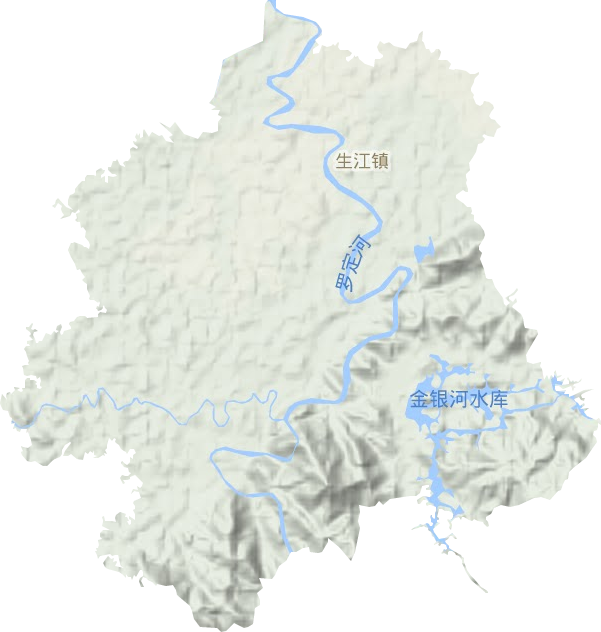 生江镇地形地图