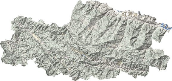 红河县地形地图