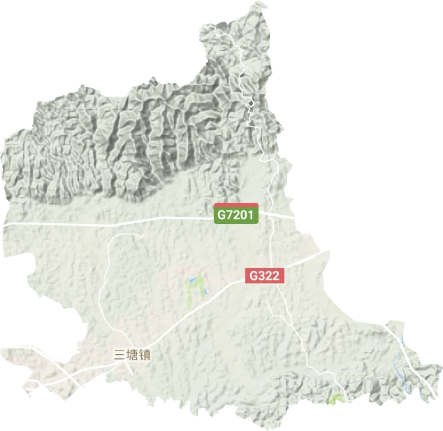 三塘镇地形地图