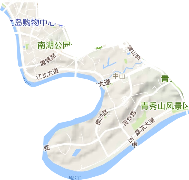 中山街道地形地图