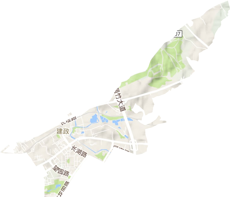 建政街道地形地图
