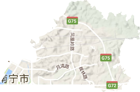 南湖街道地形地图