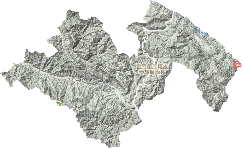 金平县地形地图