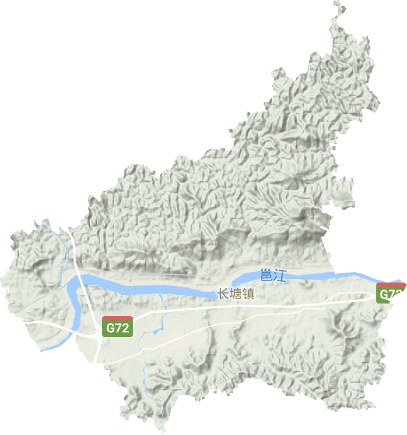 长塘镇地形地图