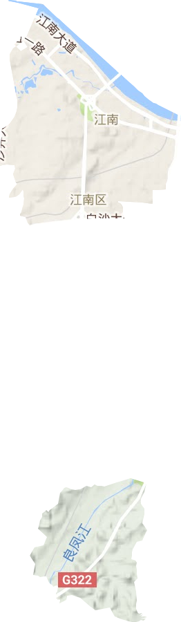 江南街道地形地图