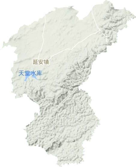 延安镇地形地图