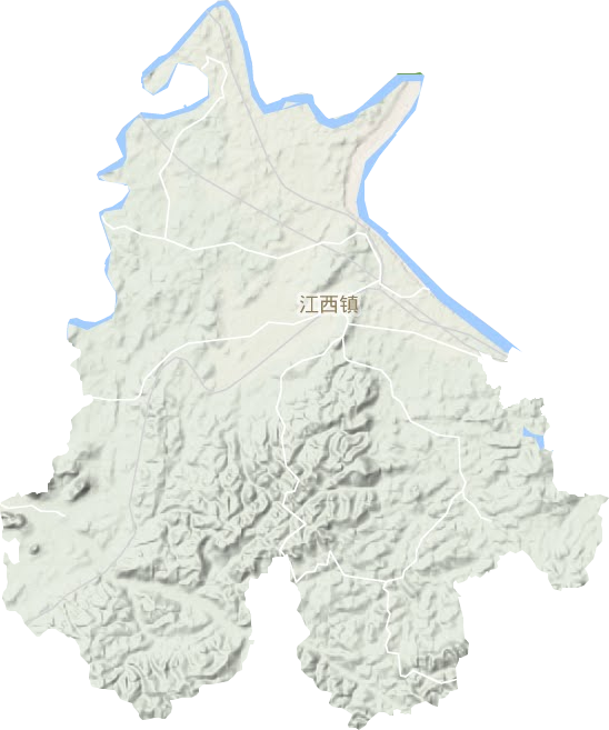 江西镇地形地图