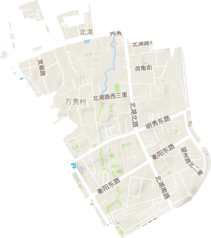 北湖街道地形地图