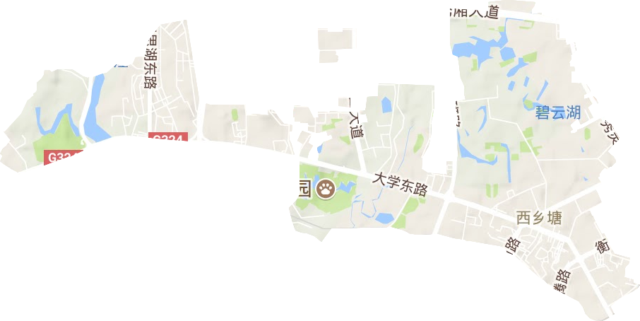 西乡塘街道地形地图