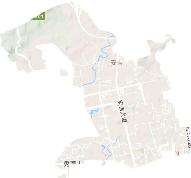 安吉街道地形地图
