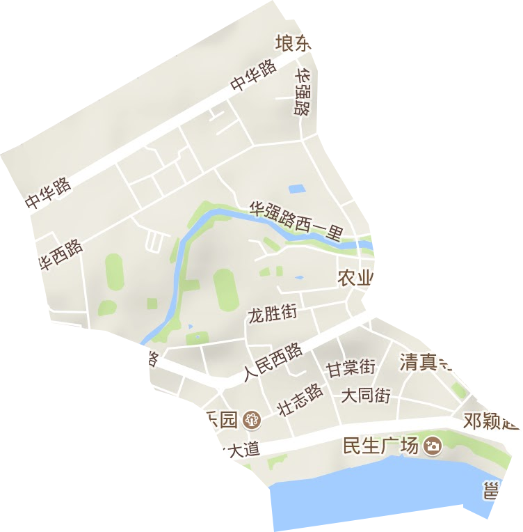 华强街道地形地图