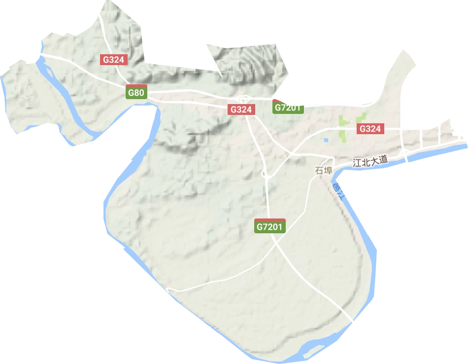 石埠街道地形地图