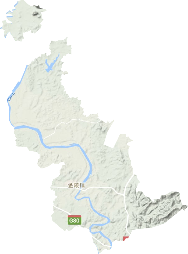 金陵镇地形地图