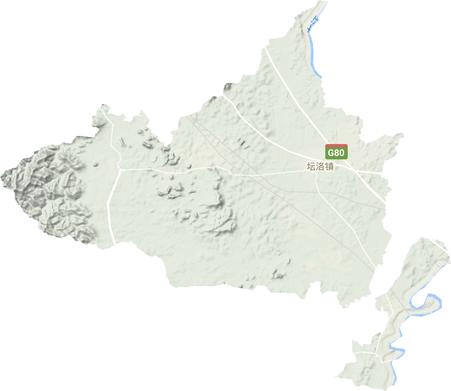 坛洛镇地形地图