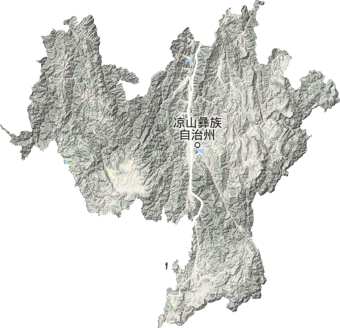凉山州地形地图