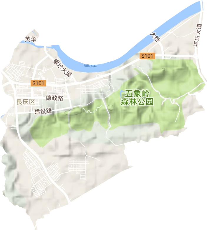 大沙田街道地形地图