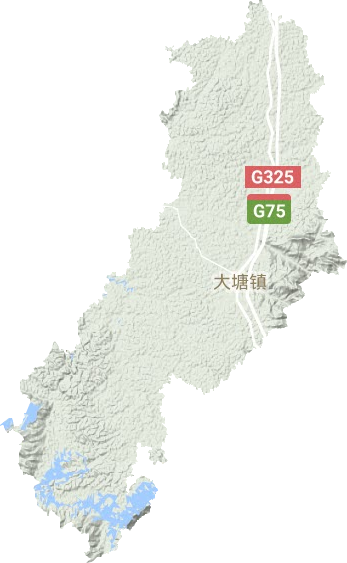 大塘镇地形地图