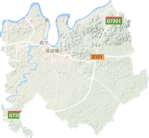 蒲庙镇地形地图