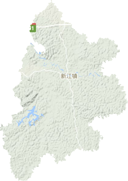 新江镇地形地图