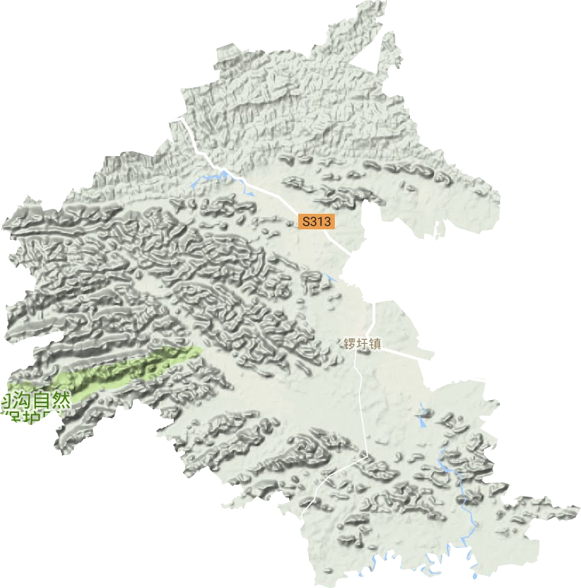 锣圩镇地形地图