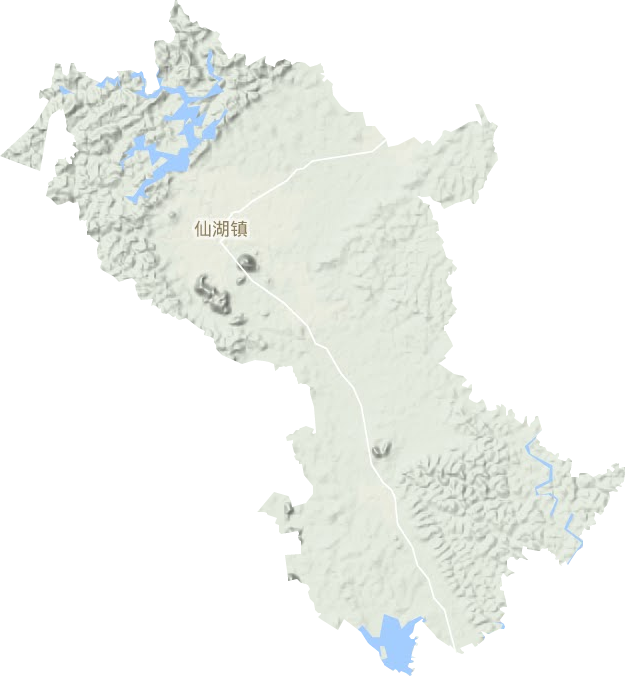 仙湖镇地形地图