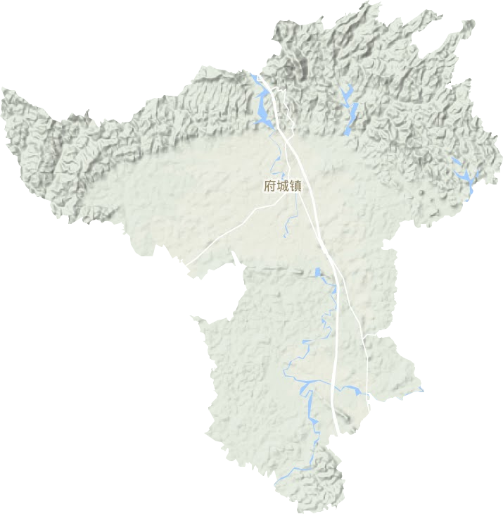 府城镇地形地图