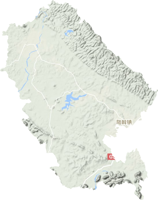 陆斡镇地形地图