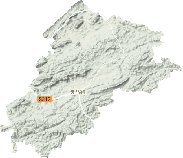 灵马镇地形地图
