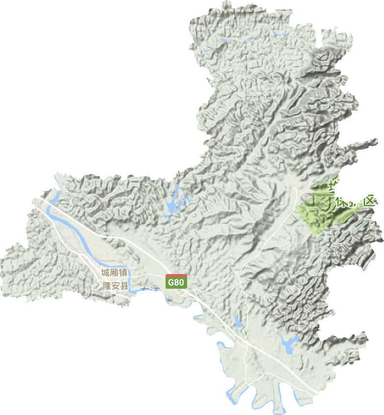 城厢镇地形地图
