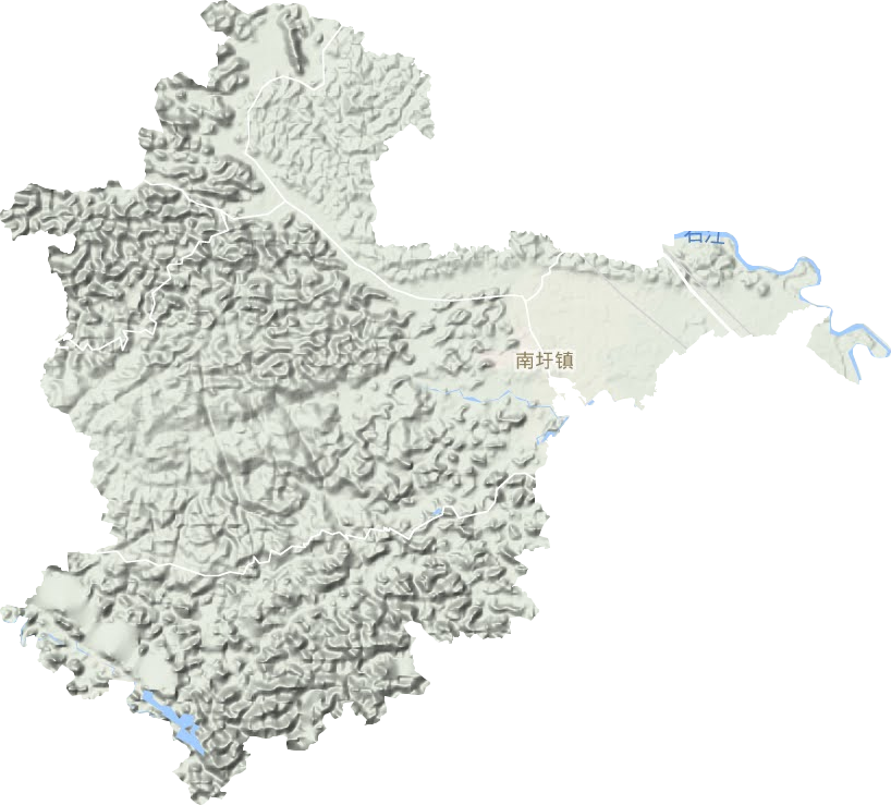 南圩镇地形地图