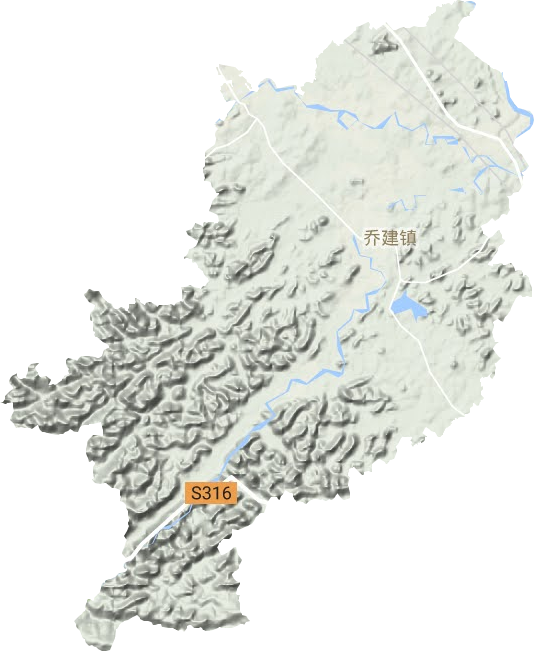 乔建镇地形地图