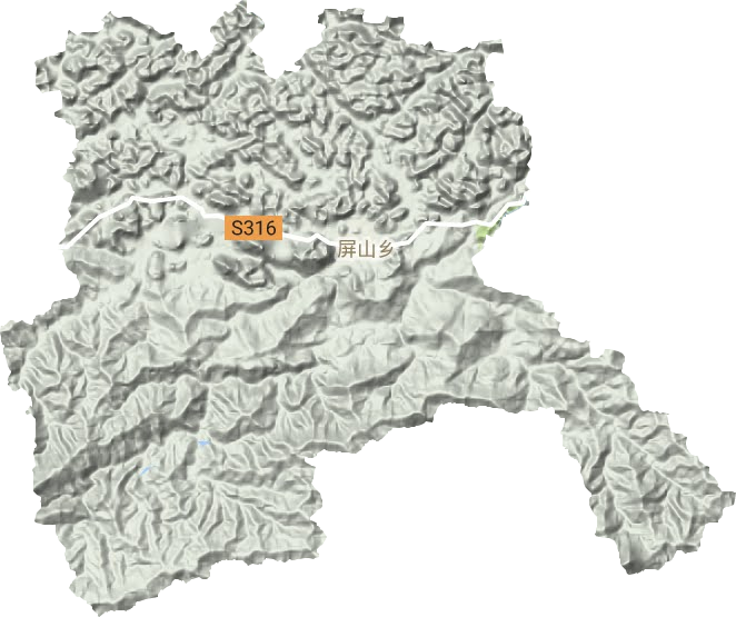 屏山乡地形地图