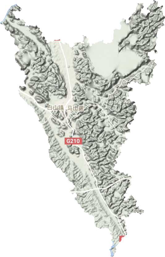 白山镇地形地图