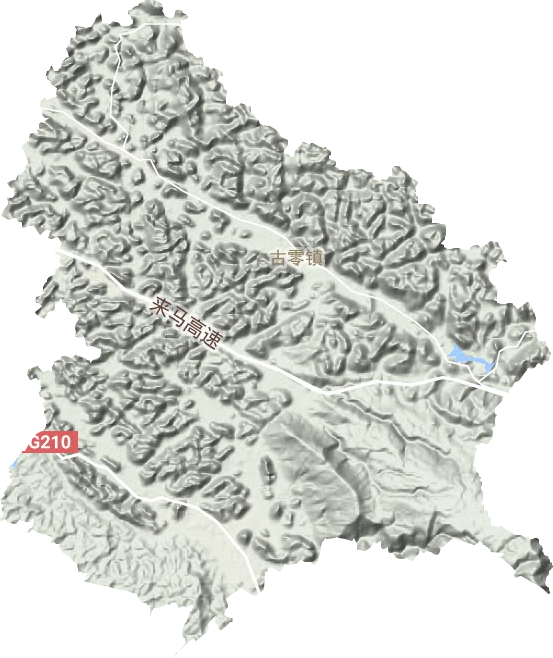 古零镇地形地图