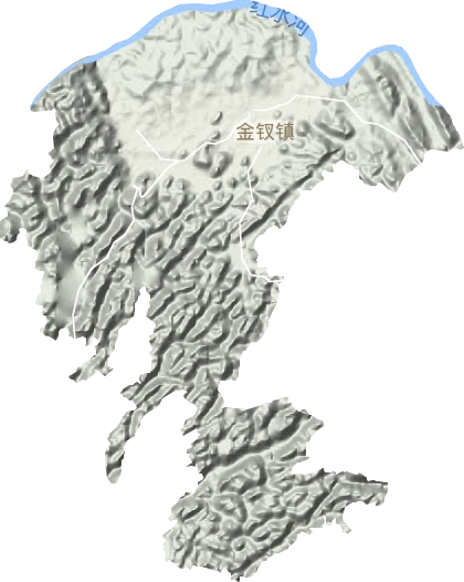 金钗镇地形地图