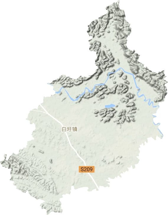白圩镇地形地图