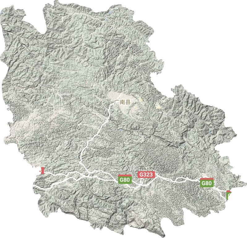 广南县地形地图