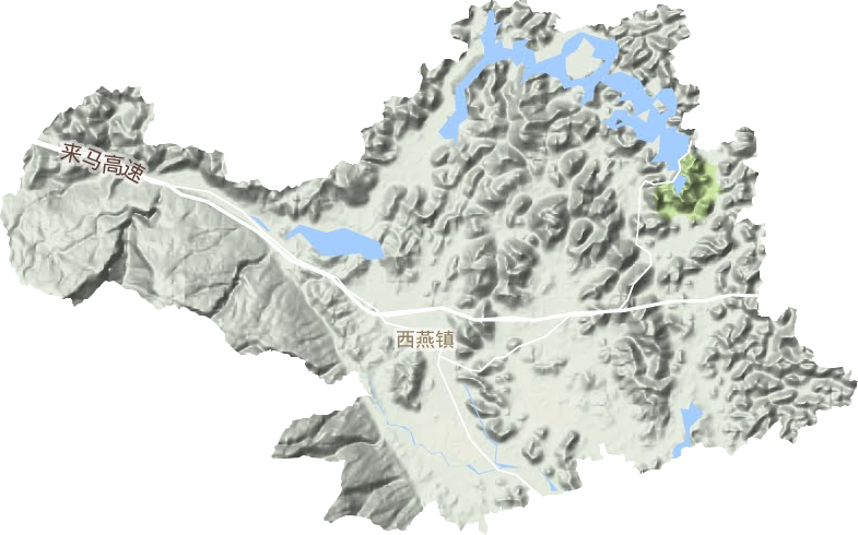 西燕镇地形地图