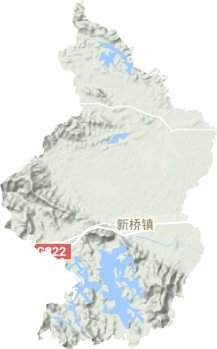 新桥镇地形地图