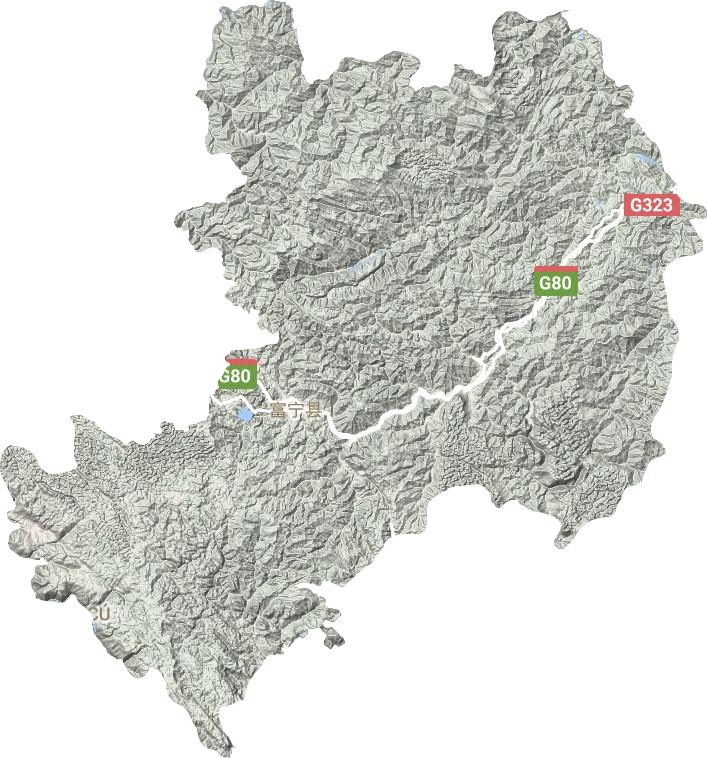 富宁县地形地图