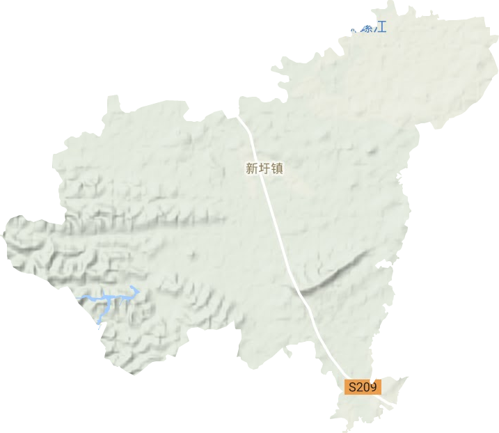 新圩镇地形地图