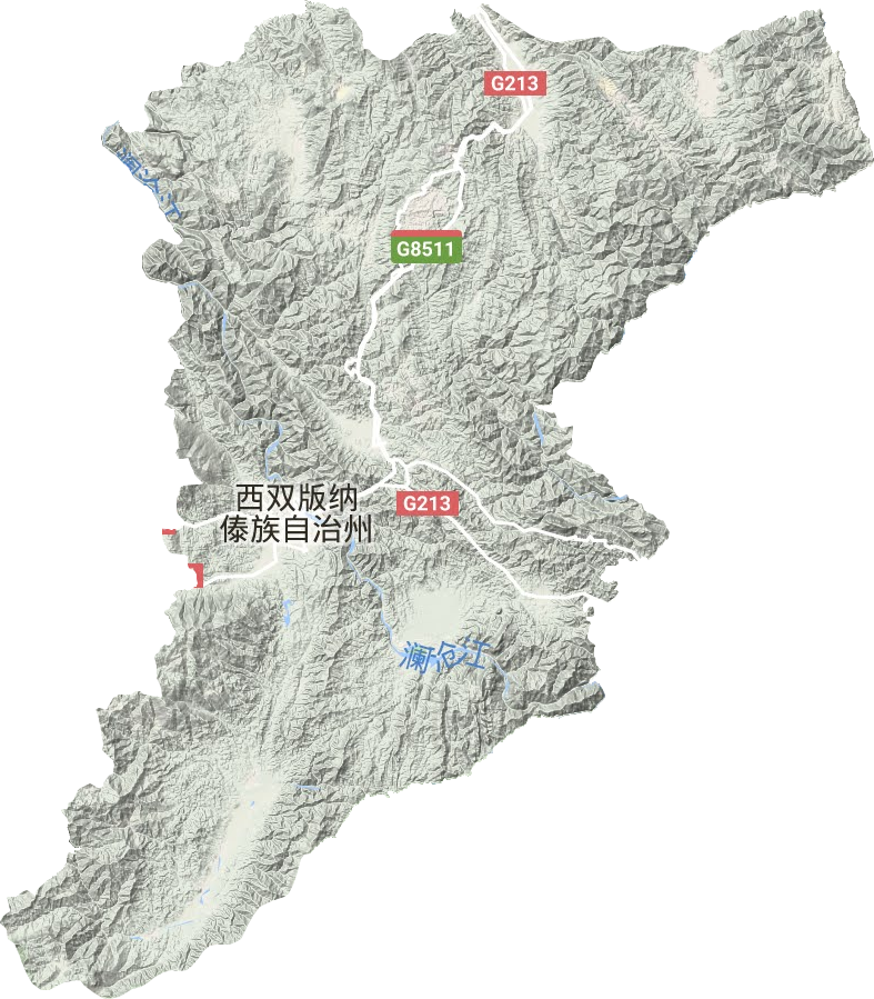 景洪市地形地图