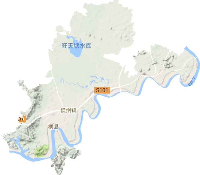 横州镇地形地图