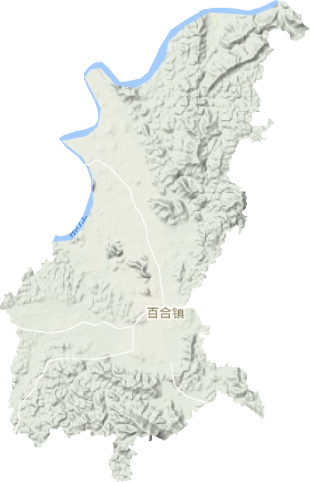 百合镇地形地图