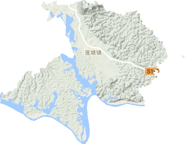 莲塘镇地形地图