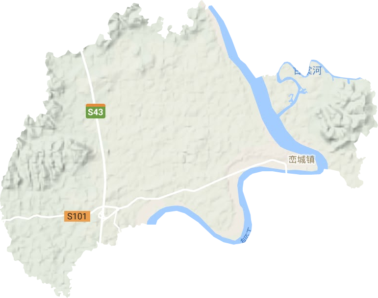 峦城镇地形地图