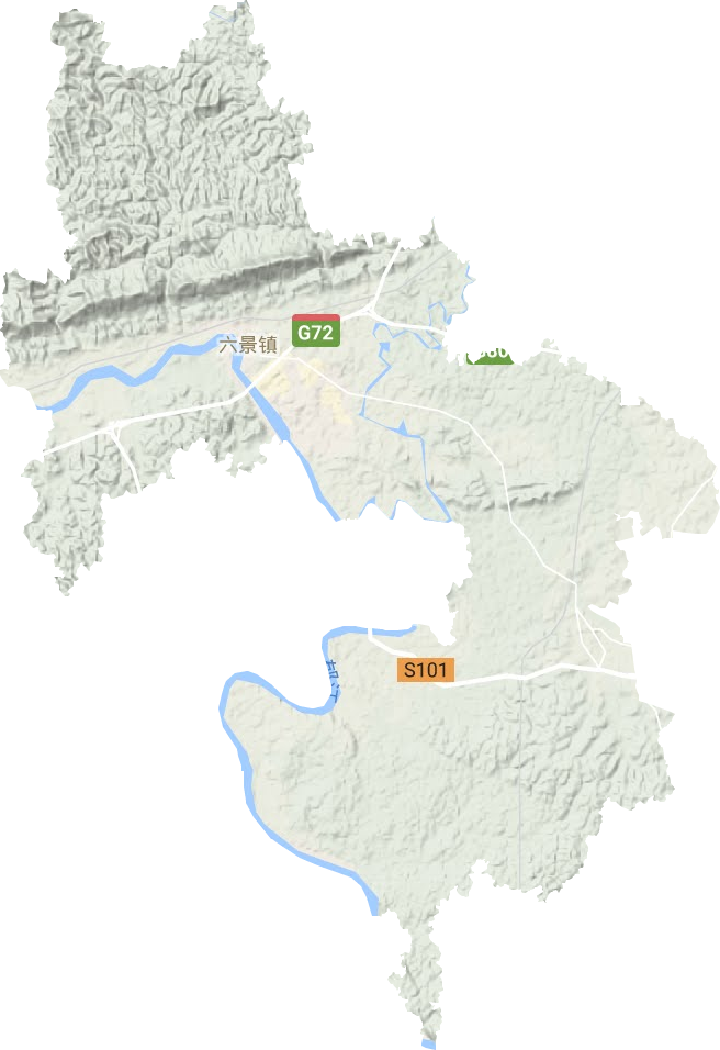 六景镇地形地图