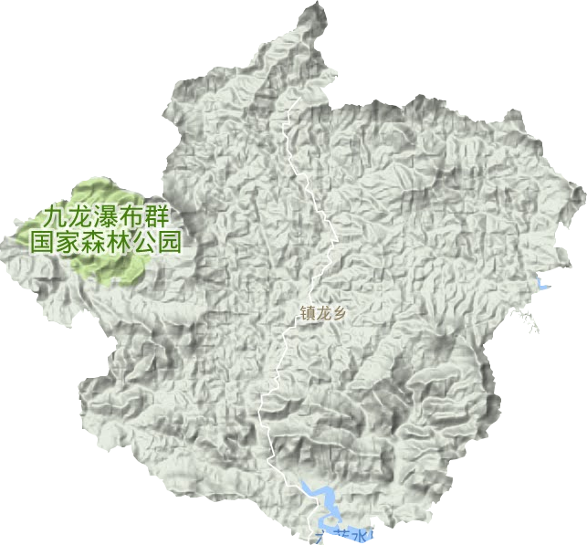 镇龙乡地形地图